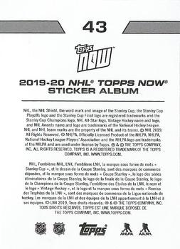 2019-20 Topps Now NHL Stickers #43 John Marino Back