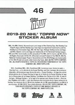 2019-20 Topps Now NHL Stickers #46 Tony DeAngelo Back