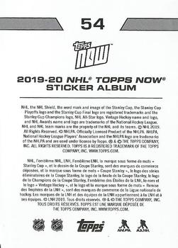 2019-20 Topps Now NHL Stickers #54 Adam Werner Back