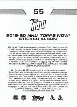 2019-20 Topps Now NHL Stickers #55 Corey Perry Back