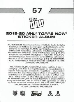 2019-20 Topps Now NHL Stickers #57 Brad Marchand Back