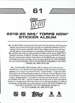 2019-20 Topps Now NHL Stickers #61 Andrei Svechnikov Back