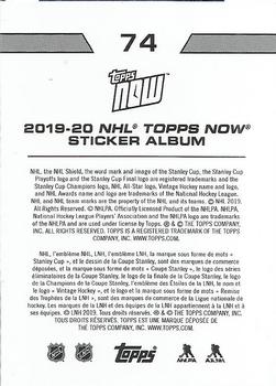 2019-20 Topps Now NHL Stickers #74 Phil Kessel Back