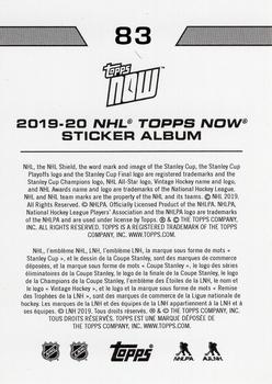 2019-20 Topps Now NHL Stickers #83 Victor Hedman Back