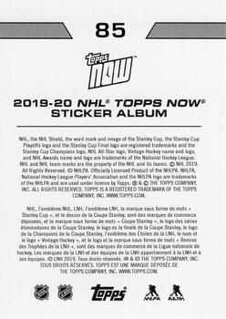2019-20 Topps Now NHL Stickers #85 Sebastian Aho Back