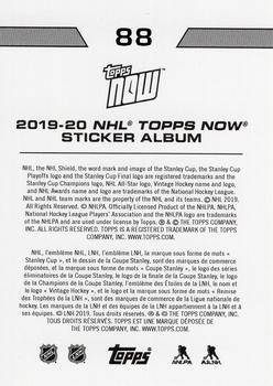 2019-20 Topps Now NHL Stickers #88 Matthew Tkachuk Back