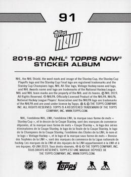 2019-20 Topps Now NHL Stickers #91 John Carlson Back