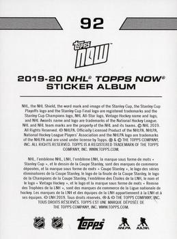 2019-20 Topps Now NHL Stickers #92 Colorado Avalanche Back