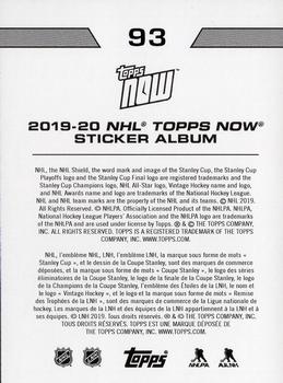 2019-20 Topps Now NHL Stickers #93 Elias Pettersson Back