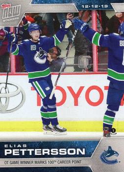 2019-20 Topps Now NHL Stickers #93 Elias Pettersson Front