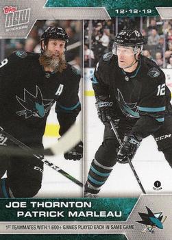 2019-20 Topps Now NHL Stickers #94 Joe Thornton / Patrick Marleau Front