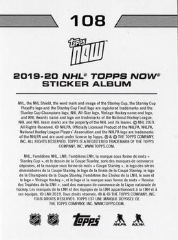 2019-20 Topps Now NHL Stickers #108 Mitch Marner Back