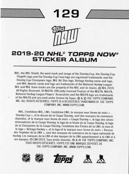 2019-20 Topps Now NHL Stickers #129 David Pastrnak Back