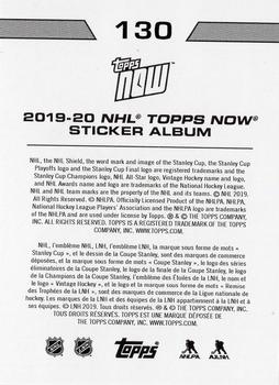 2019-20 Topps Now NHL Stickers #130 Artemi Panarin Back