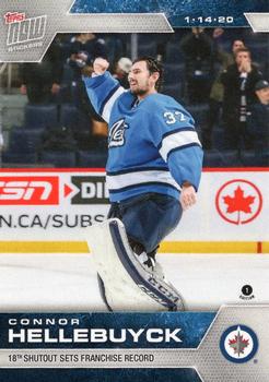 2019-20 Topps Now NHL Stickers #135 Connor Hellebuyck Front