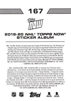 2019-20 Topps Now NHL Stickers #167 Ilya Kovalchuk Back