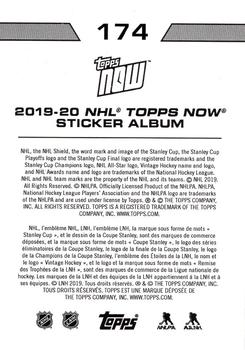 2019-20 Topps Now NHL Stickers #174 Zach Sanford Back