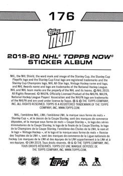 2019-20 Topps Now NHL Stickers #176 Tyler Toffoli Back
