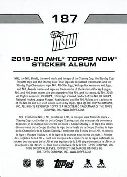 2019-20 Topps Now NHL Stickers #187 Andrei Svechnikov Back
