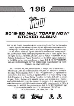 2019-20 Topps Now NHL Stickers #196 Nathan MacKinnon Back