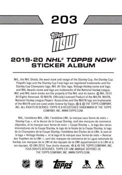 2019-20 Topps Now NHL Stickers #203 Morgan Geekie Back