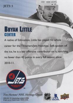 2016 Tim Hortons Heritage Classic Winnipeg Jets #JETS-3 Bryan Little Back