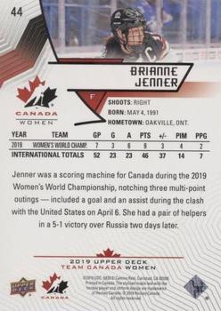 2019 Upper Deck Team Canada Juniors - Blue #44 Brianne Jenner Back