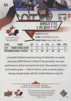 2019 Upper Deck Team Canada Juniors - Blue #54 Brigette Lacquette Back
