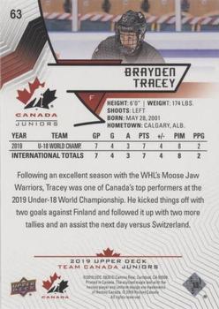 2019 Upper Deck Team Canada Juniors - Blue #63 Brayden Tracey Back