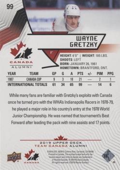 2019 Upper Deck Team Canada Juniors - Blue #99 Wayne Gretzky Back