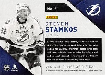 2013-14 Panini Player of the Day #2 Steven Stamkos Back