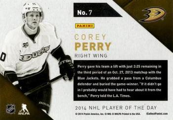 2013-14 Panini Player of the Day - Thick Stock #7 Corey Perry Back