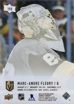 2019-20 Upper Deck - Clear Cut #198 Marc-Andre Fleury Back