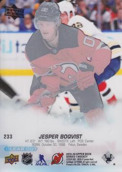 2019-20 Upper Deck - Clear Cut #233 Jesper Boqvist Back