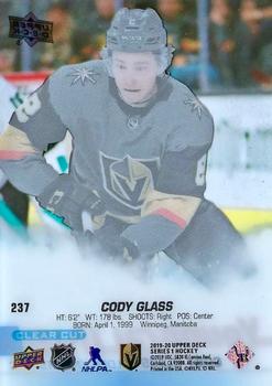 2019-20 Upper Deck - Clear Cut #237 Cody Glass Back
