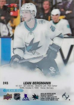 2019-20 Upper Deck - Clear Cut #245 Lean Bergmann Back