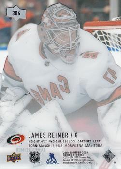 2019-20 Upper Deck - Clear Cut #306 James Reimer Back