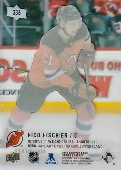 2019-20 Upper Deck - Clear Cut #336 Nico Hischier Back