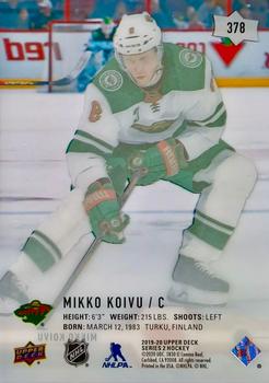 2019-20 Upper Deck - Clear Cut #378 Mikko Koivu Back