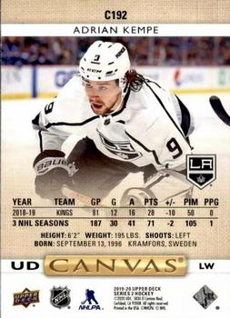 2019-20 Upper Deck - UD Canvas #C192 Adrian Kempe Back