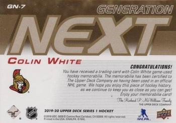 2019-20 Upper Deck - Generation Next Patch #GN-7 Colin White Back