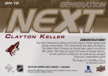 2019-20 Upper Deck - Generation Next Patch #GN-19 Clayton Keller Back