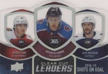 2019-20 Upper Deck - Clear Cut Leaders Trios #CCL-SOG Patrick Kane / Nathan MacKinnon / Alex Ovechkin Front