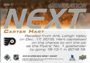 2019-20 Upper Deck - Generation Next #GN-1 Carter Hart Back