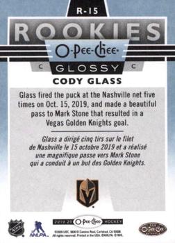 2019-20 Upper Deck - 2019-20 O-Pee-Chee Glossy Rookies #R-15 Cody Glass Back