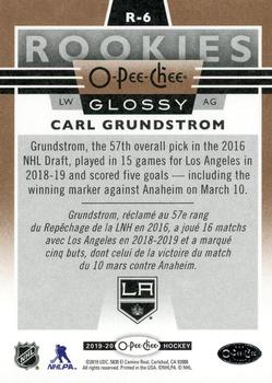 2019-20 Upper Deck - 2019-20 O-Pee-Chee Glossy Rookies Copper #R-6 Carl Grundstrom Back