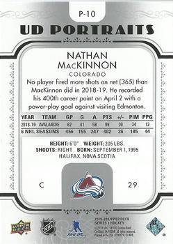 2019-20 Upper Deck - UD Portraits #P-10 Nathan MacKinnon Back