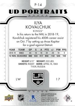 2019-20 Upper Deck - UD Portraits #P-14 Ilya Kovalchuk Back