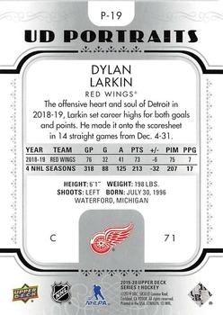 2019-20 Upper Deck - UD Portraits #P-19 Dylan Larkin Back