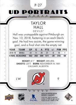 2019-20 Upper Deck - UD Portraits #P-27 Taylor Hall Back
